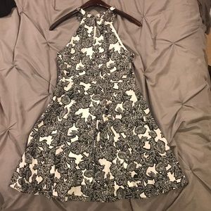 Black and white floral print Elegant dress